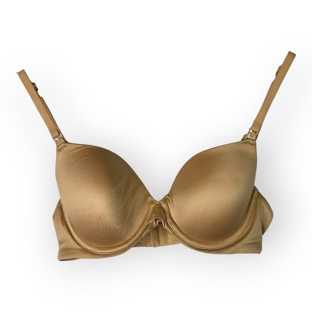 Auden Womens size 34B Lightly Lined Full Coverage Nursing Bra Tan